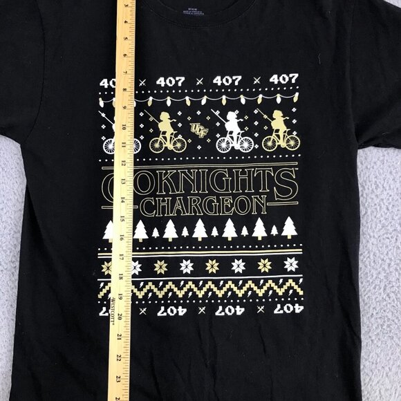 UCF Knights Shirt Adult Medium Black Christmas Go Knights Charge On 407 Winter - Picture 3 of 9